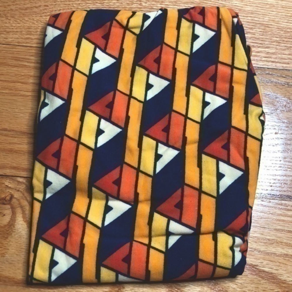 Lularoe leggings Tall and Curvy TC blue orange